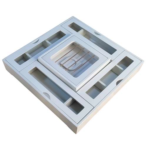 جعبه هدیه مدل جعبه تیبگ دمنوش و چای کیسه ای وارمردار پذیرایی مدل آراد کد 1011
