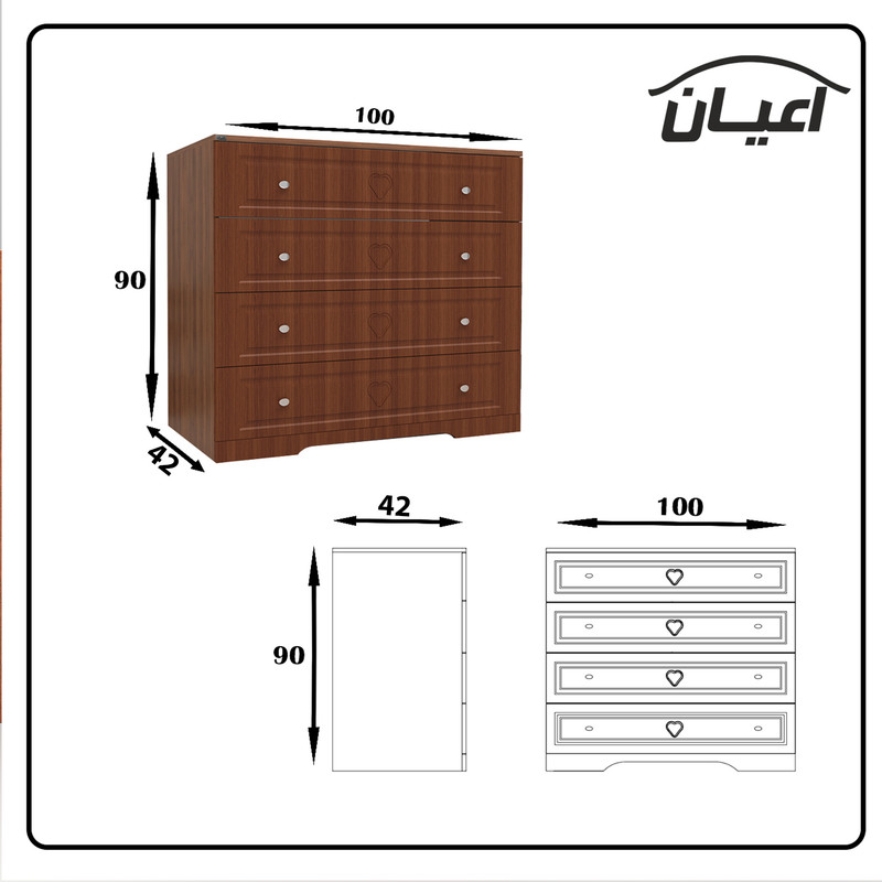 سرویس خواب یک نفره اعیان مدل FH474 طرح فانتزی سایز 90x200 سانتی متر مجموعه 4 عددی