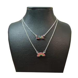 گردنبند دخترانه مدل رنگین کمان کد 25
