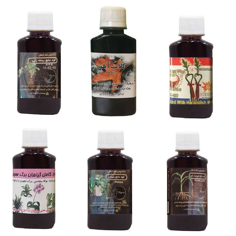 کود مایع فسفر ریشه زایی 10-52-10 و کلات آهن و کود بامبو و کود کامل گیاهان برگ سبز و کود پتوس و هیومیک اسید مدل life drop حجم 120 میلی لیتر کود مایع فسفر ریشه زایی 10-52-10 و کلات آهن و کود بامبو و کود کامل گیاهان برگ سبز و کود پتوس و هیومیک اسید مدل life drop حجم 120 میلی لیتر