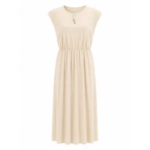 Women’s Long Jersey Maxi Dress, Closed Front, Model NS408
