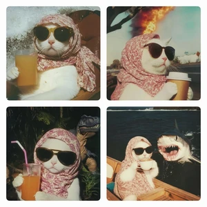 پوستر مدل  Chill cat مجموعه ۴ عددی