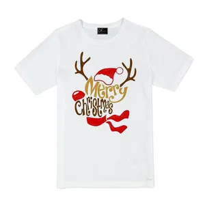 تی شرت آستین کوتاه دخترانه مدل کریسمس کد B1 رنگ سفید