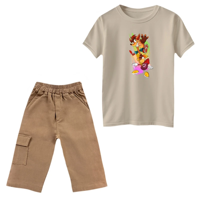 ست تی‌شرت و شلوارک پسرانه مدل کراش کد 5