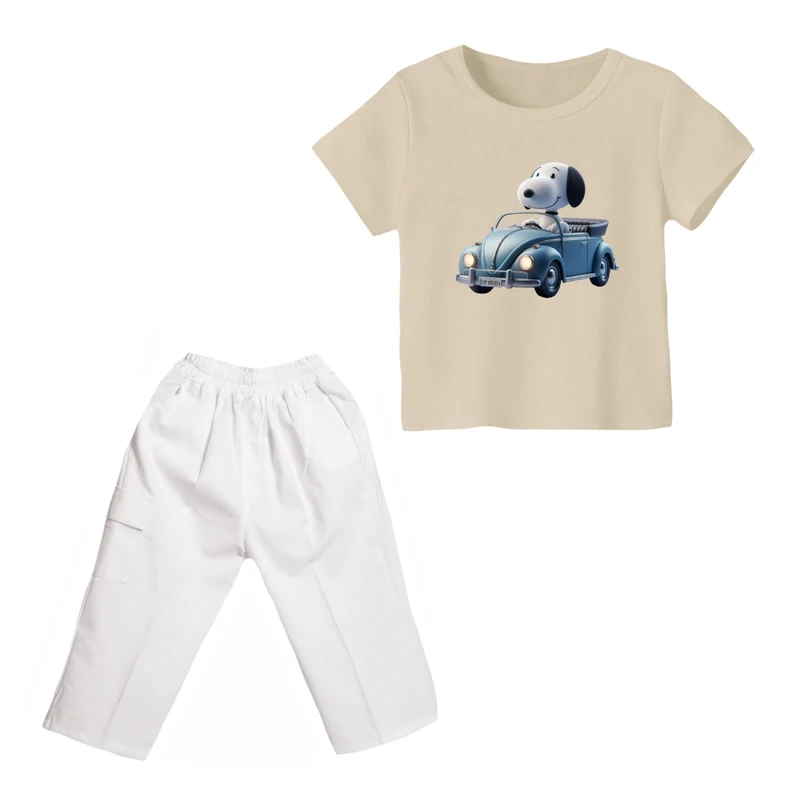 ست تی شرت و شلوارک پسرانه مدل اسنوپی کد ۲۴