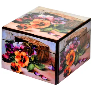 جعبه هدیه چوبی طرح بهار کد 011