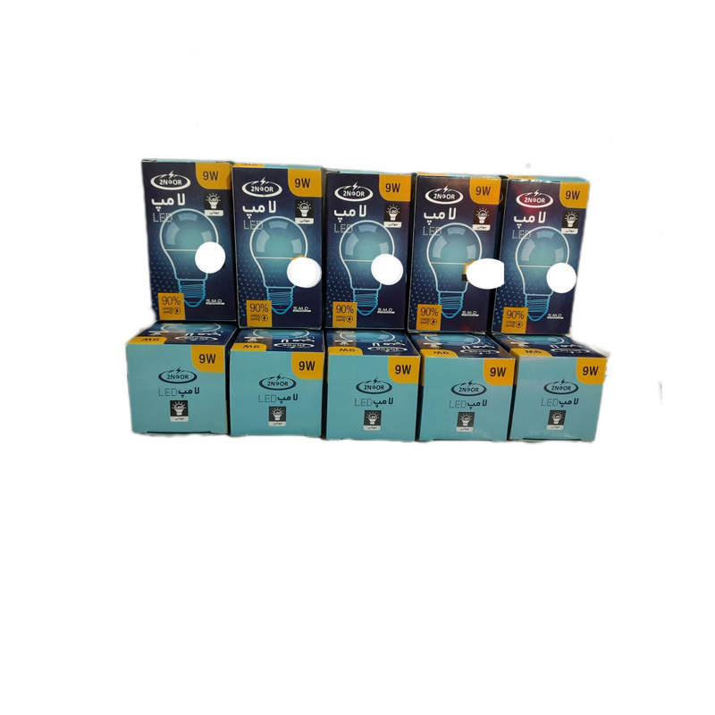 لامپ 9 وات دونور مدل حبابی پایه e27 مجموعه 10 عددی