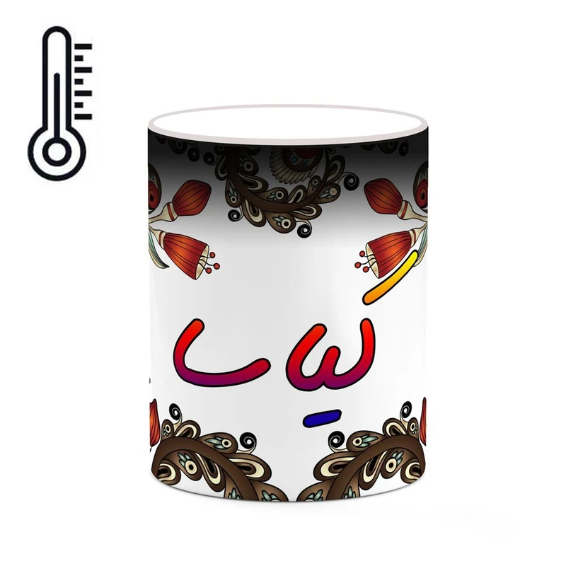 ماگ حرارتی کاکتی مدل اسم کیاسا طرح سنتی گل و بته کد mgh46638