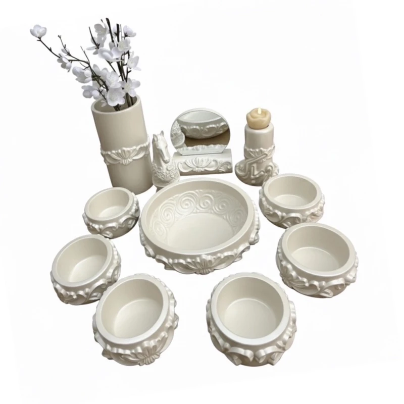 ست ۱۰ تکه هفت سین سفالی مدل مونوکروم