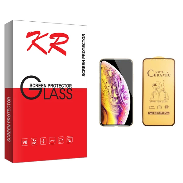 محافظ صفحه نمایش سرامیکی کی آر مدل +HD مناسب برای گوشی موبایل اپل iPhone XS
