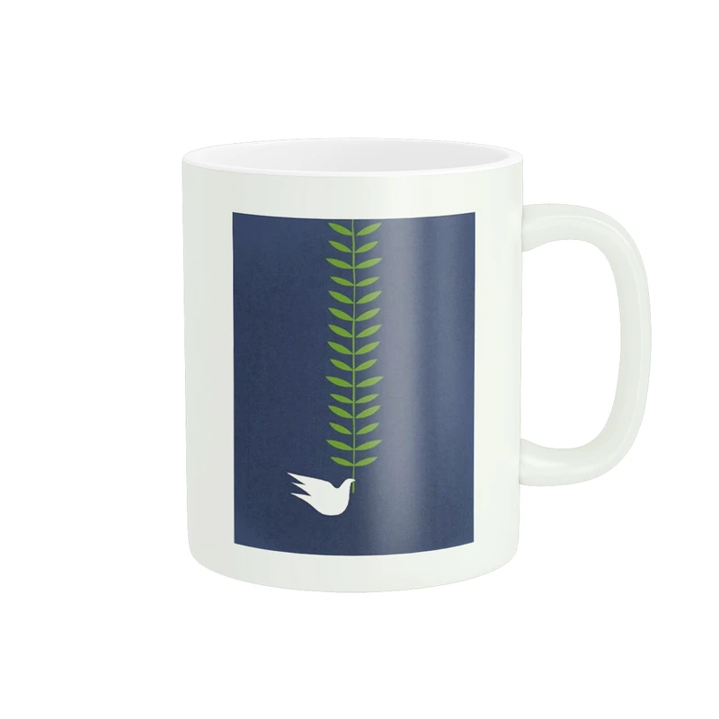 ماگ پاد آفرین مدل طرح دار پرنده و برگ کد 242