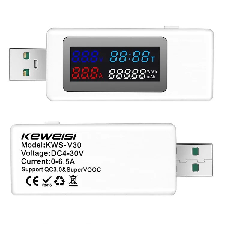 تستر درگاه USB فست شارژ مدل keweisi kws-v30