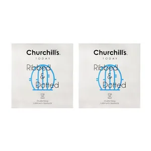  کاندوم چرچیلز مدل شیاردار و خاردار مجموعه 2 عددی 