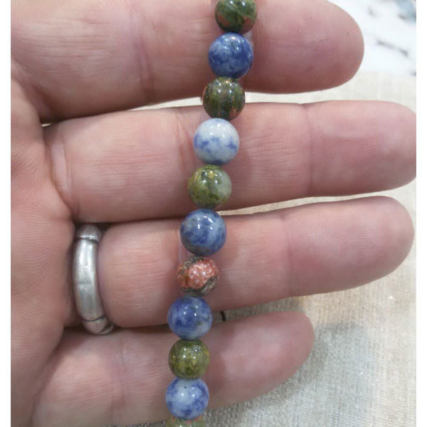 دستبند مدل سنگ طبیعی سودالیت و اوناکیت دستبند مدل سنگ طبیعی سودالیت و اوناکیت