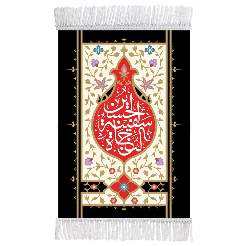 فرش ماشینی دیوارکوب اطلس آبی طرح حسین سفینه نجاه مدل T2329