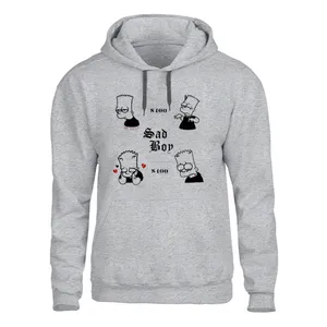 هودی مردانه مدل سیمپسون کد J243 رنگ طوسی