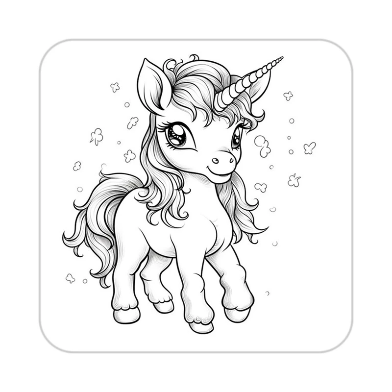 زیر لیوانی کاکتی طرح اسب تک شاخ و یونیکورن مدل mp29781