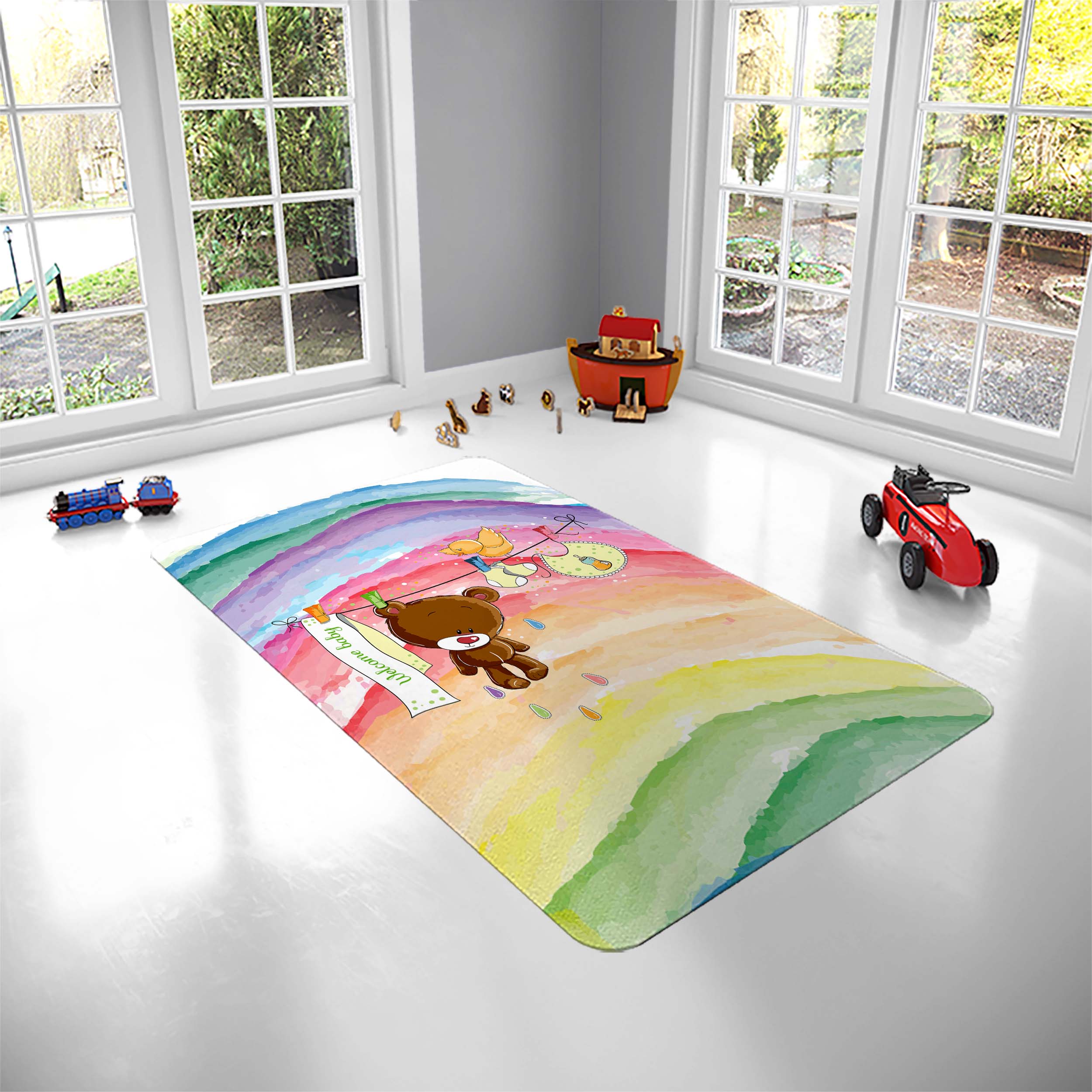 فرش پارچه ای مدل خرس