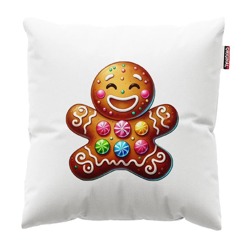 کوسن پاد آفرین مدل کریسمس طرح کوکی بیسکویتی کد PK302504 سایز 30*30 سانتی متر