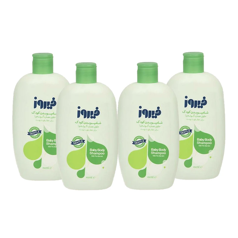 شامپو بدن بچه فیروز مدل Aloe Vera حجم 450 میلی لیتر مجموعه 4 عددی