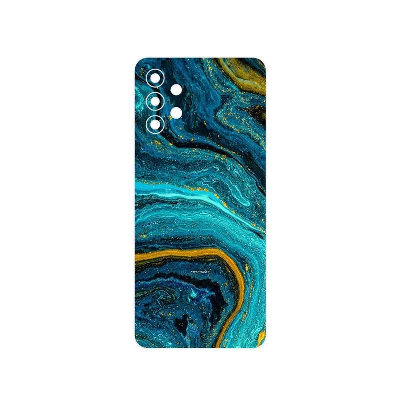 برچسب پوششی ماهوت مدل Turquoise marblewith golden streaks مناسب برای گوشی موبایل سامسونگ Galaxy M32 5G