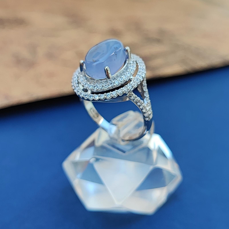 انگشتر نقره زنانه مدل عقیق کبود کد YW4089