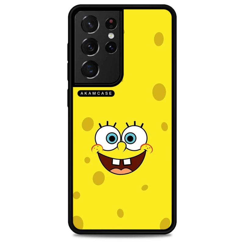 کاور آکام مدل AMC-WSGS21U-SPONGE BOB4 مناسب برای گوشی موبایل سامسونگ Galaxy S21 Ultra