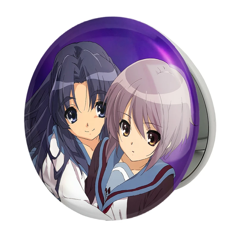 آینه جیبی خندالو طرح ریوکو و یوکی انیمه ناپدید شدن هاروهی سوزومیا مدل تاشو کد 24331 