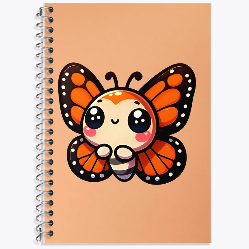 دفتر زبان 50 برگ خندالو مدل سه خط طرح پروانه کیوت کد F7759