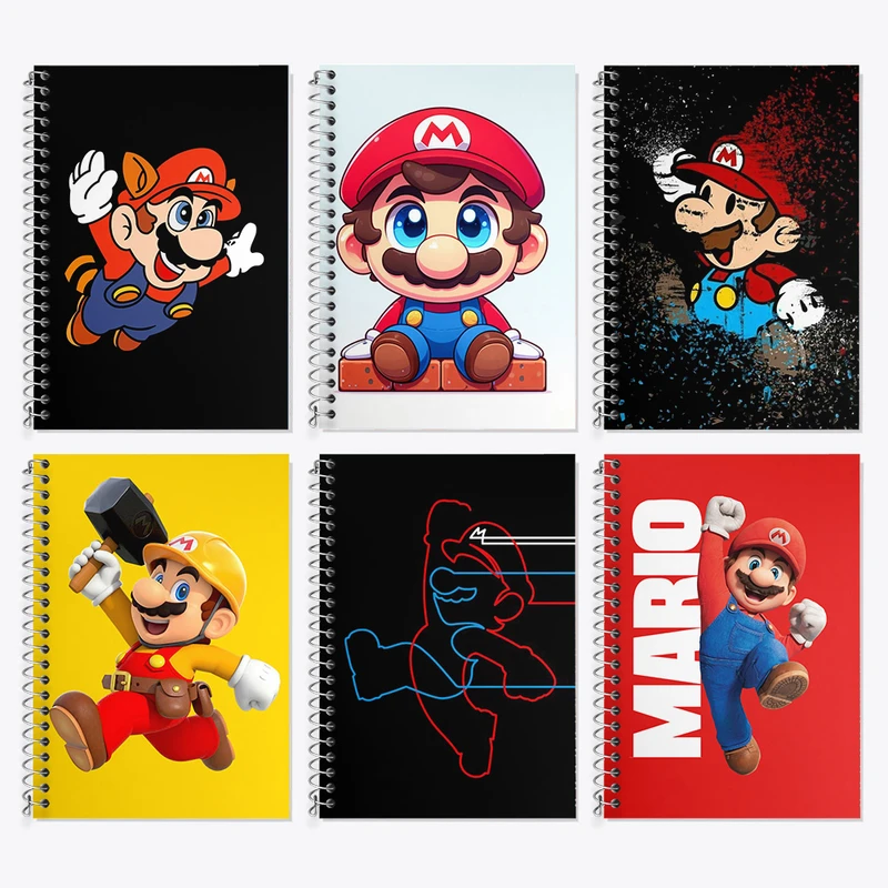 دفتر زبان 50 برگ خندالو مدل دو خط طرح سوپر ماریو (Super Mario) کد 736 مجموعه 6 عددی