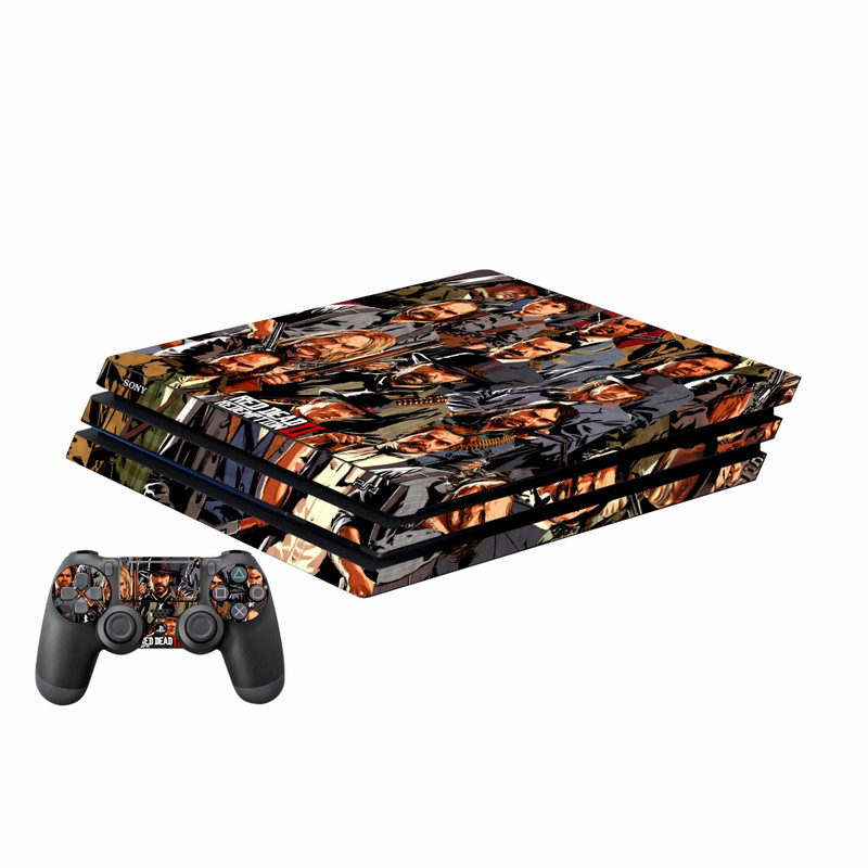 برچسب پلی استیشن 4 پرو پلی اینفینی مدل Red Dead Redemption 2 03 به همراه برچسب دسته