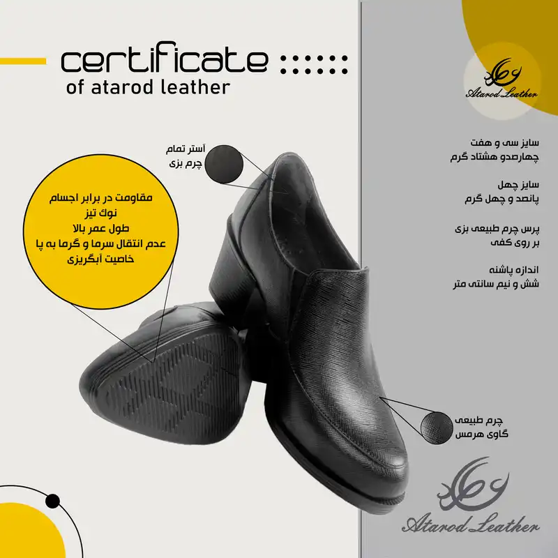 کفش زنانه چرم عطارد مدل چرم طبیعی کد SH161