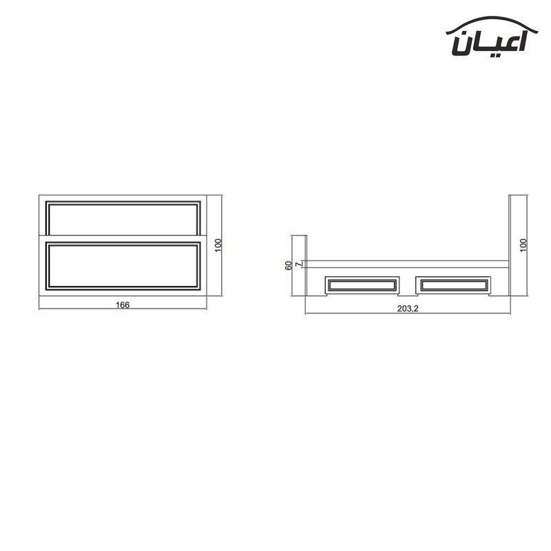 تخت خواب دونفره اعیان مدل FH402 سایز 160x200 سانتی متر
