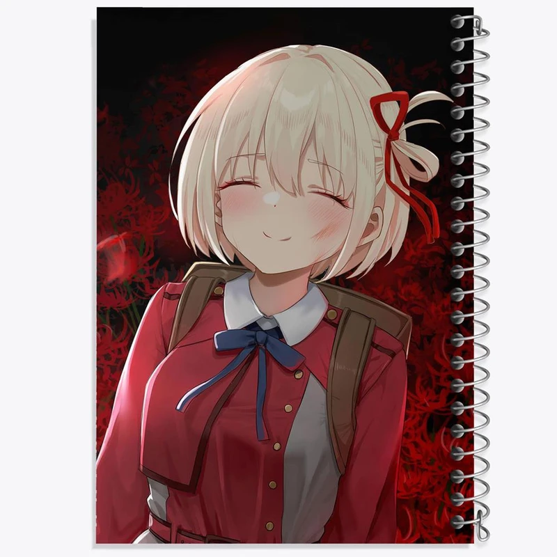 دفتر لیست خرید 50 برگ خندالو طرح چیساتو انیمه لیکوریس ریکویل Lycoris Recoil کد 23002