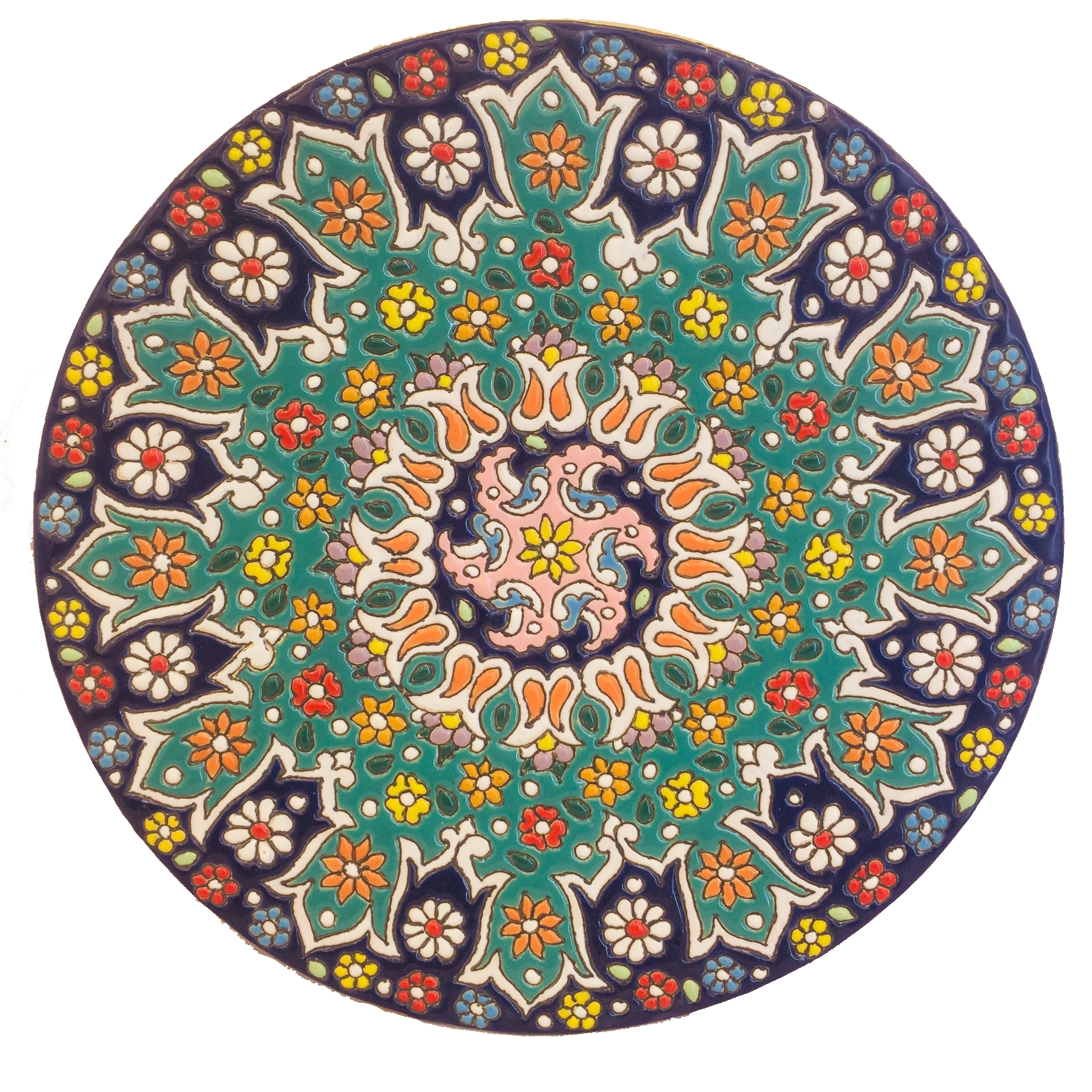 بشقاب میناکاری سفالی زمانیان کد ZMN20004
