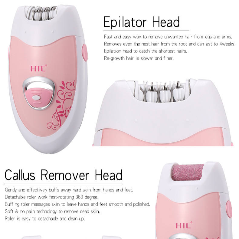 سنگ پا برقی و اپیلاتور اچ تی سی مدل HL-022