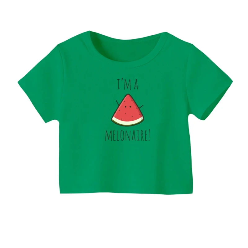 کراپ‌ تی‌شرت آستین کوتاه زنانه مدل هندوانه یلدایی کد 17