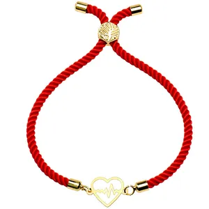 دستبند طلا 18 عیار زنانه الن نار مدل قلب و ضربان 2172