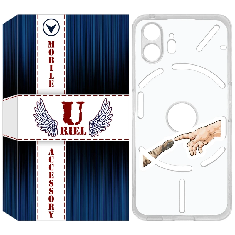 کاور یوریل مدل Clear کد 94 طرح دست گربه مناسب برای گوشی موبایل ناتینگ فون 2