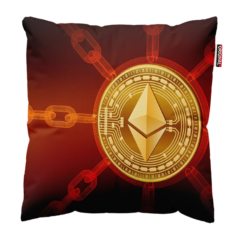 کوسن پاد آفرین مدل اتریوم تریدر ارز دیجیتال کریپتو فارکس کد PK301905 سایز 30*30 سانتی متر