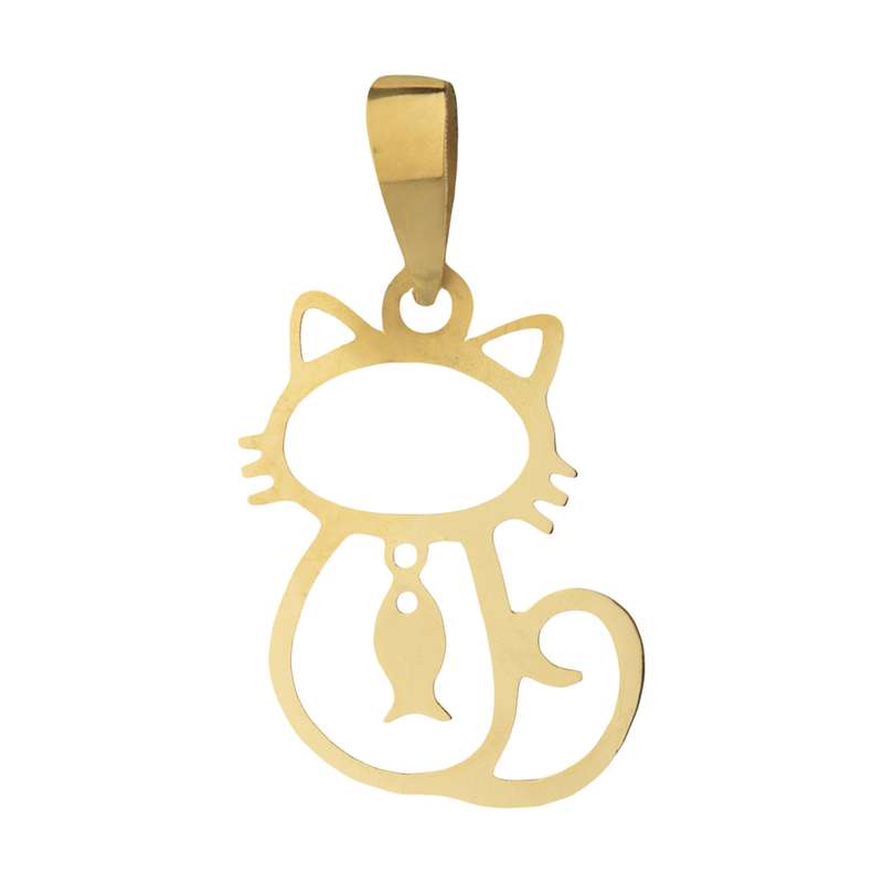 آویز گردنبند طلا 18 عیار زنانه نیکان گلد طرح گربه ماهی آویز گردنبند طلا 18 عیار زنانه نیکان گلد طرح گربه ماهی