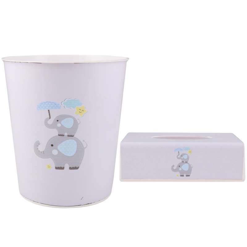ست سطل و جادستمال کاغذی اتاق کودک طرح فیل کد 0107