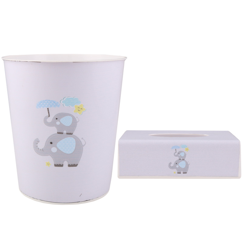 ست سطل و جادستمال کاغذی اتاق کودک طرح فیل کد 0107