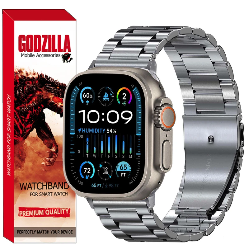 بند گودزیلا مدل 3ROWS مناسب برای ساعت هوشمند اسمارت واچ T1000 Ultra / T1100 Ultra