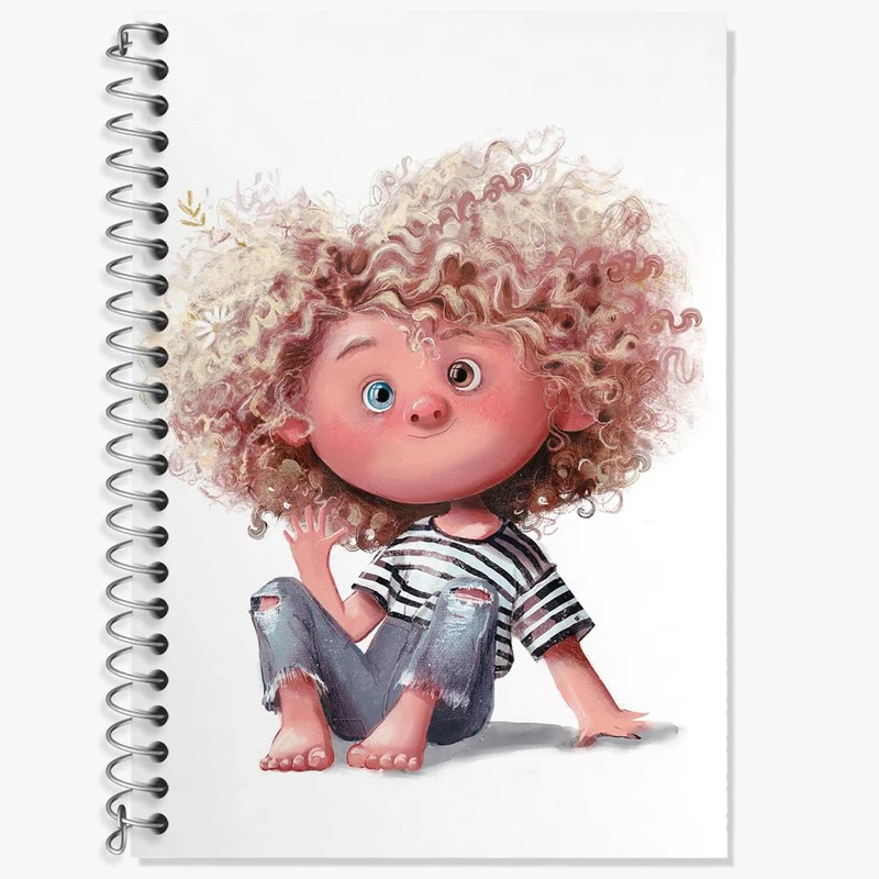 دفتر زبان 50 برگ خندالو مدل دو خط طرح دخترونه کد 8486