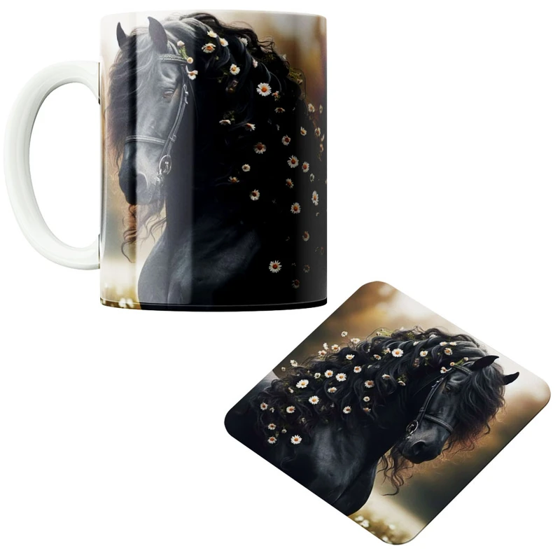 ماگ پادآفرین مدل اسب کد 492 به همراه زیر لیوانی 