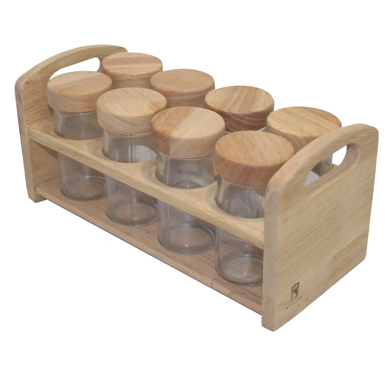 ست جا ادویه 8 پارچه رویش کد 313 مدل 2 طبقه به همراه استند