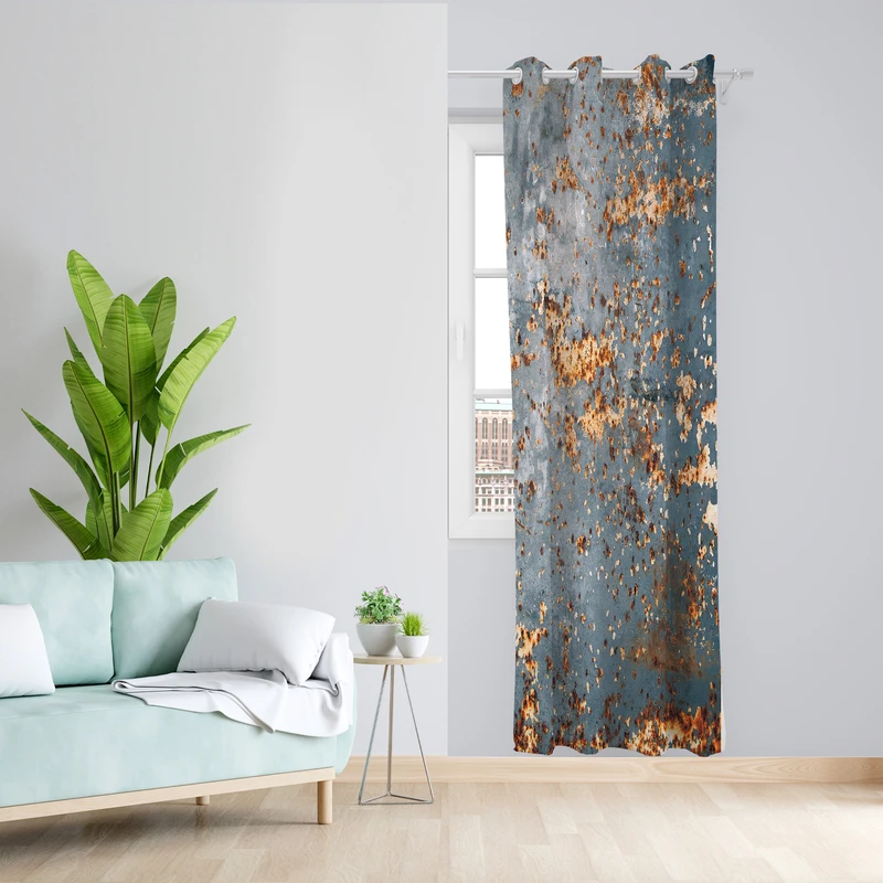 پرده طرح سنگی مدل مخمل پانچی کد 2182 z سایز 140x200 سانتی متر