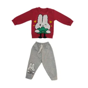 ست سویشرت و شلوار دخترانه مدل خرگوش 1258