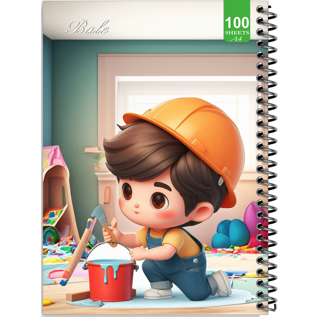 دفتر نقاشی 100 برگ بله مدل رحلی طرح فانتزی اتاق کودک کد A4-N402